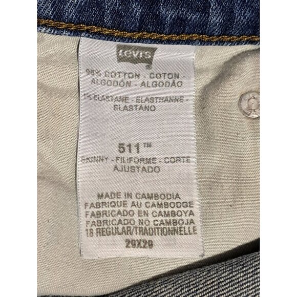 Levis 511 Skinny Jeans Boys 29 x 29 18 Reg Blue Denim - Picture 8 of 12